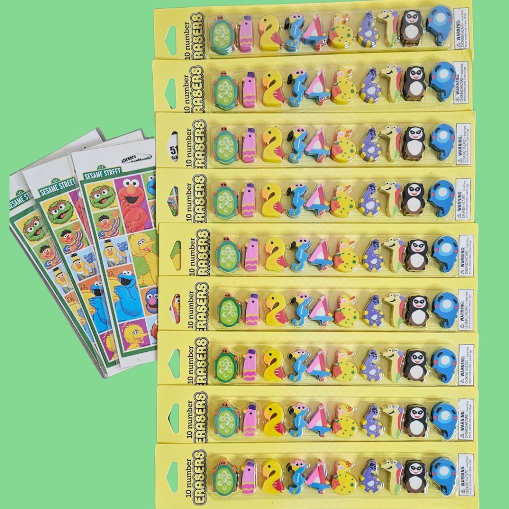 Mini Number Erasers